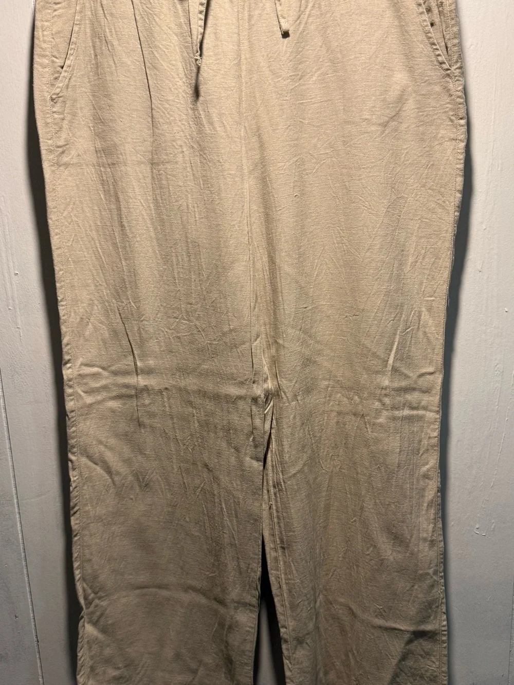 GAP Wide Leg Linen Tan Pants